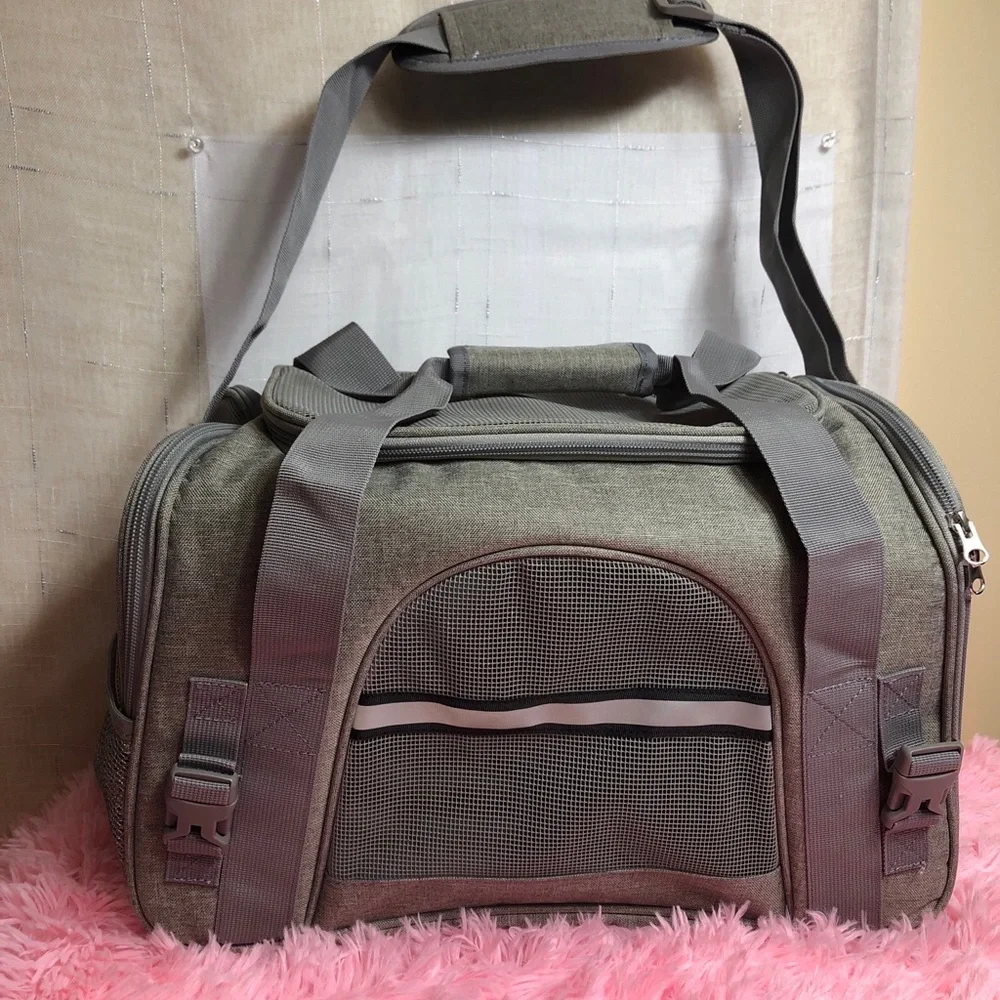 NWOT Gray Cat Carrier Dog Carrier Pet Carrier Small Medium Cats Dogs Puppy